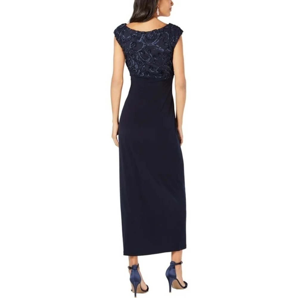 Connected Apparel Womens Textured Ruched Semi-Formal Dress - Picture 2 of 12